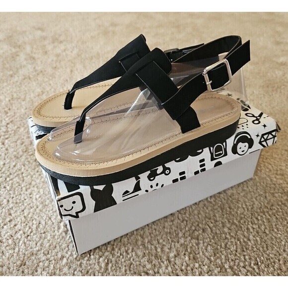 BAMBOO Soft sole Slingback Sandal WOMEN'S Size 5.5 Black NEW $28 - Picture 1 of 9